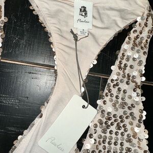 NWT. Champagne sequins racer back tank top